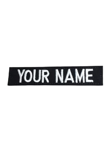 Custom Uniform Embroidered Military Name Tape - Army Airforce Police, Sew-on or with Fastener (Black, with Fastener)