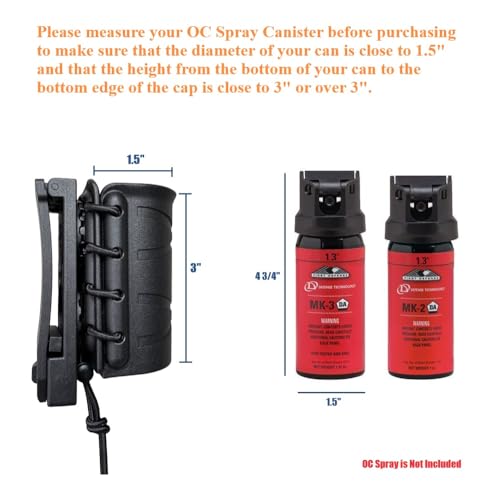 Quick Release Pepper Spray Case for Law Enforcement OC/Mace Spray Holster MK3/MK4 Canister Holder Polymer Sheath for Pol
