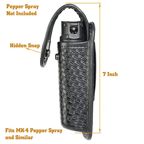 Molded Duty Belt Pouch - OC/Mace Spray Holder for MK3 or MK4 and Similar with Removable Top Cover and Hidden Snap, Top F