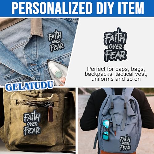 Faith Over Fear Religious Patch - 3 Inches Iron On/Sew On, Christian Patch for Clothes, Backpacks, Hats - Bible Verse Ps