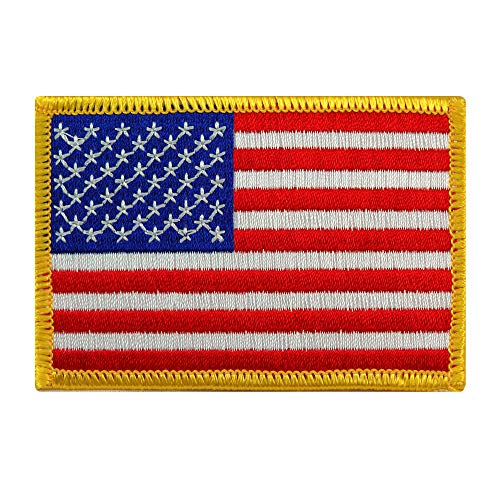 Gold-Bordered American Flag Embroidered Patch for Military Uniforms USA
| American Flag Embroidered Patch with Gold Bor