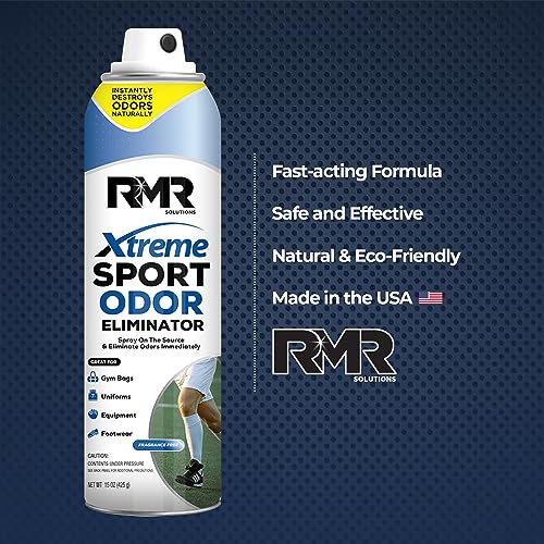 RMR Xtreme Sport Odor Eliminator Spray - Heavy-Duty Deodorizer for Equipment, Uniform, Gym, and Shoes, 15 Ounces, Fragra
